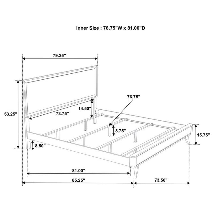 Janelle Eastern King Panel Bed White (223651KE)