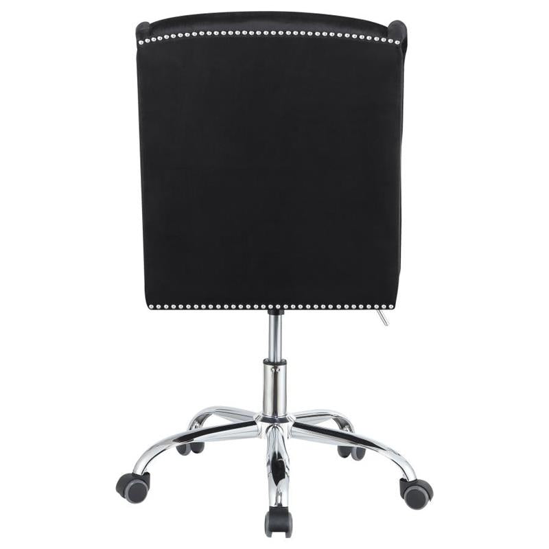 Julius Upholstered Tufted Office Chair Black and Chrome (801995)