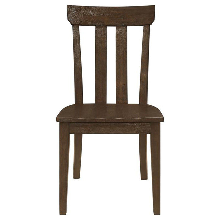 Reynolds Slat Back Dining Side Chair Brown Oak (Set of 2) (107592)