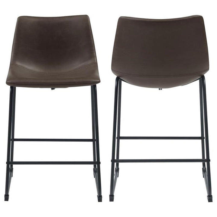 Michelle Armless Counter Height Stools Two-tone Brown and Black (Set of 2) (102535)