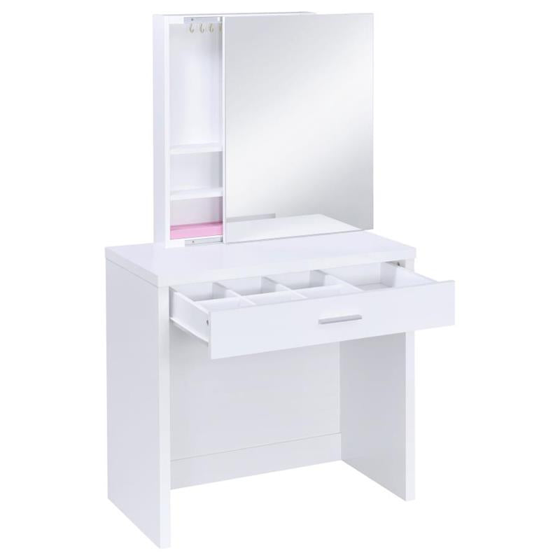 Harvey 2-piece Vanity Set with Lift-Top Stool White (300290)