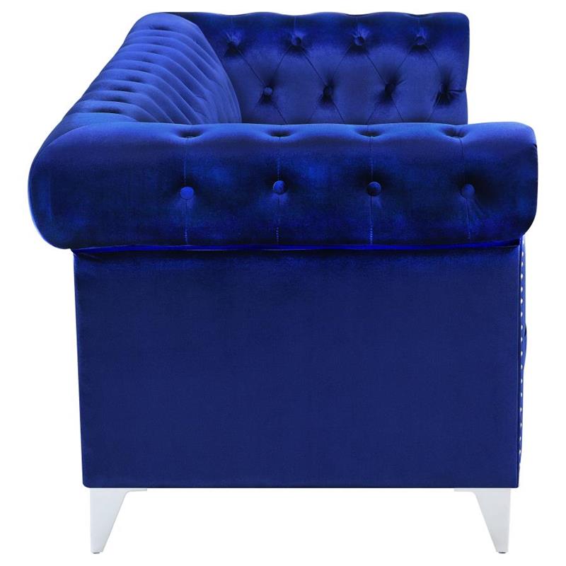 Bleker 2-piece Tuxedo Arm Living Room Set Blue (509481-S2)