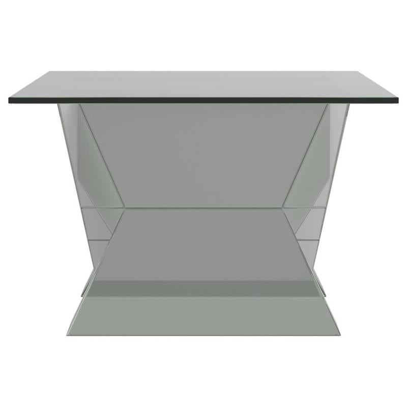 Taffeta V-shaped Coffee Table with Glass Top Silver (723448)