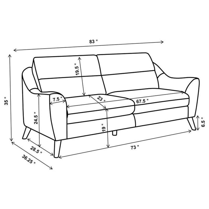 Gano 2-piece Sloped Arm Living Room Set Navy Blue (509514-S2)