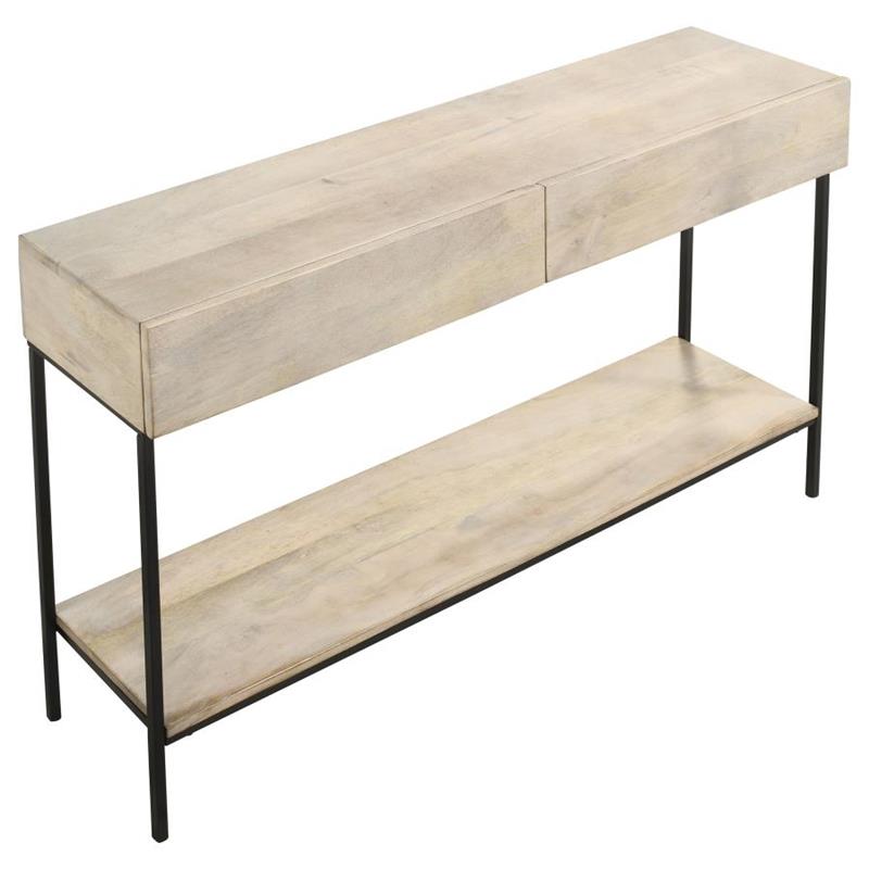 Rubeus 2-drawer Console Table with Open Shelf White Washed (959541)