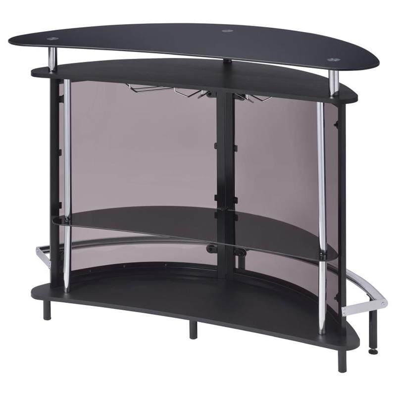 Amarillo 2-tier Bar Unit Black and Chrome (101065)