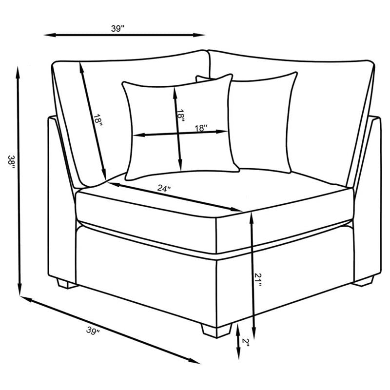 Cambria 5-piece Upholstered Modular Sectional Grey (551511-S5A)