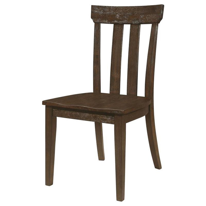 Reynolds Slat Back Dining Side Chair Brown Oak (Set of 2) (107592)