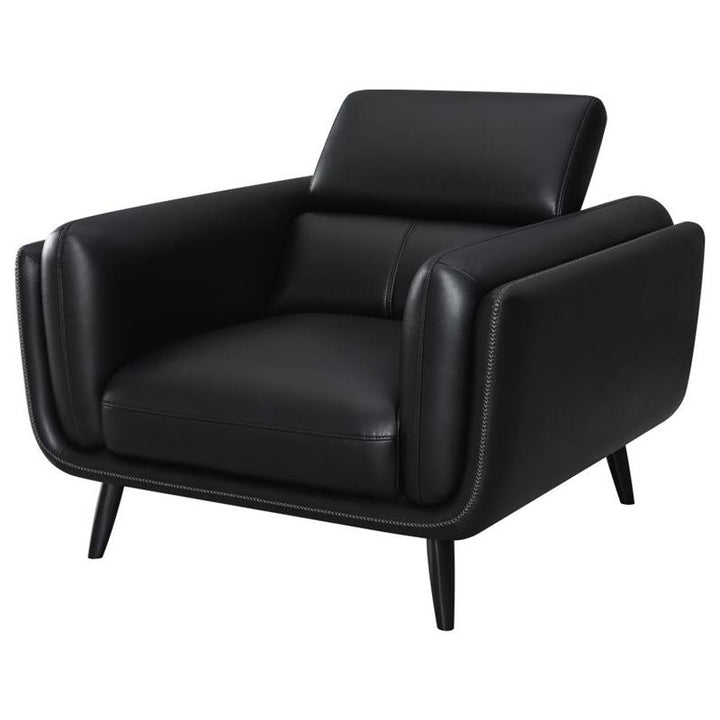 Shania Track Arms Chair with Tapered Legs Black (509923)