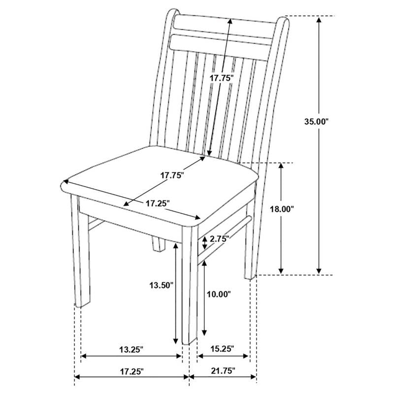 Phoenix Slat Back Chair Light Brown and Cappuccino (400189)