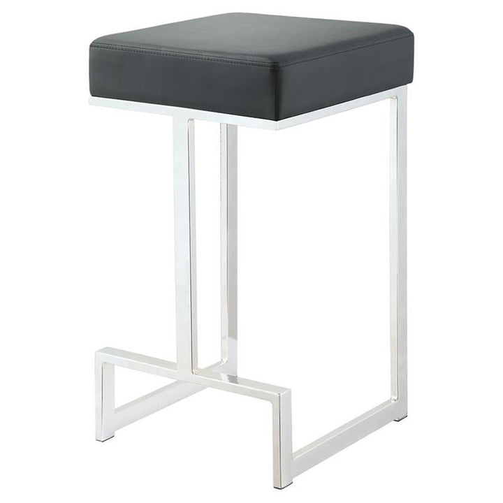 Gervase Square Counter Height Stool Black and Chrome (105253)