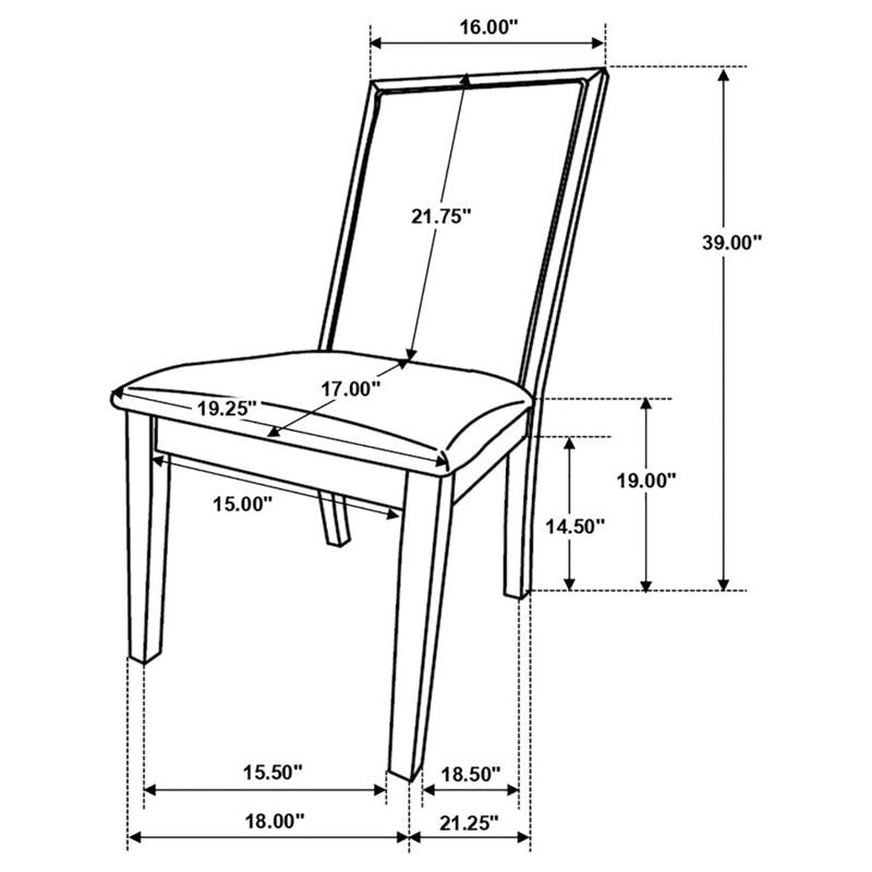 Kelly Upholstered Solid Back Dining Side Chair Beige and Dark Grey (Set of 2) (107962)