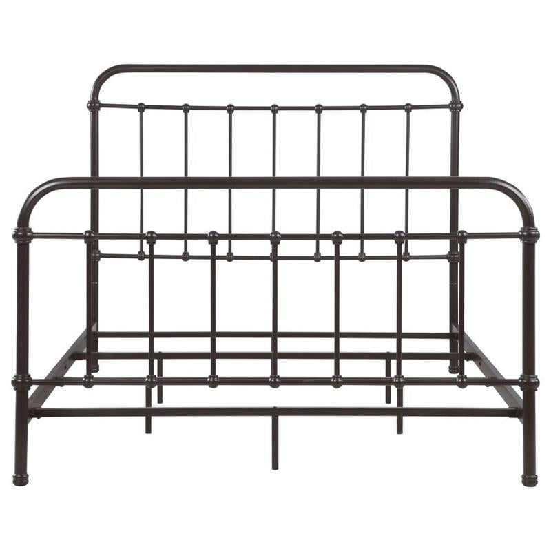 Livingston California King Panel Metal Bed Dark Bronze (300399KW)