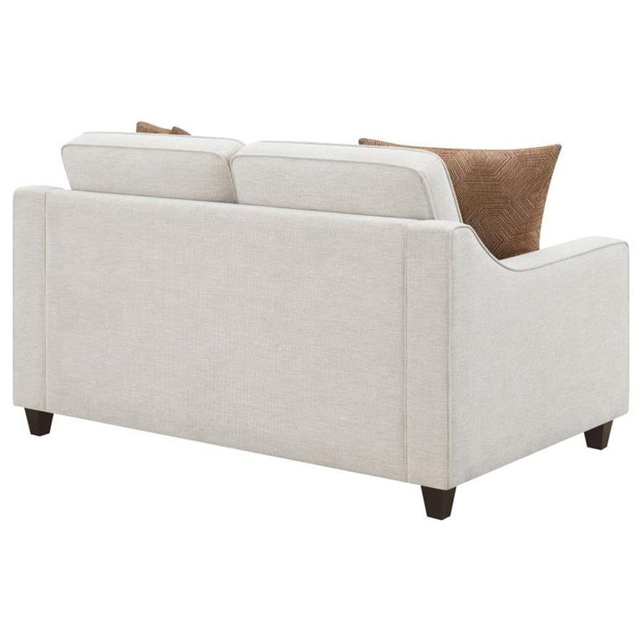 Christine Upholstered Cushion Back Loveseat Beige (552062)