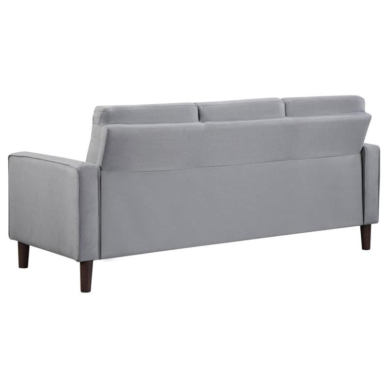 Bowen 2-piece Upholstered Track Arms Tufted Sofa Set Grey (506781-S2)