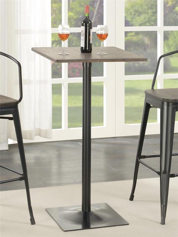 Cavalier Square Bar Table Dark Elm and Matte Black (100730)