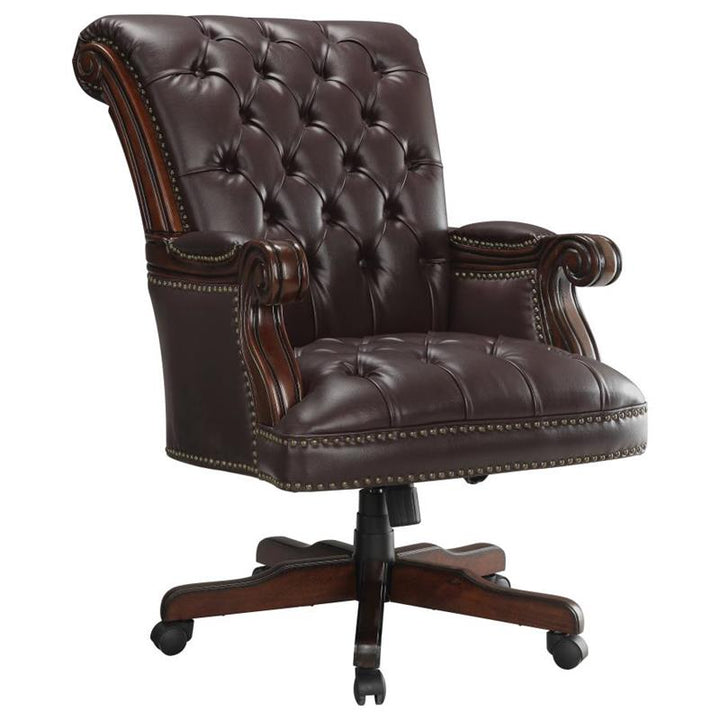 Calloway Tufted Adjustable Height Office Chair Dark Brown (800142)