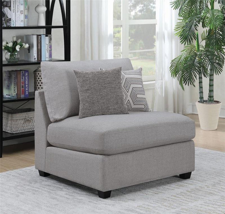 Cambria Upholstered Armless Chair Grey (551511)