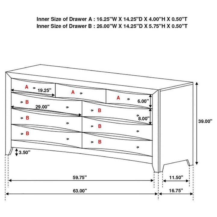 Phoenix Bedroom Set with Bookcase Headboard Deep Cappuccino (200409KW-S4)