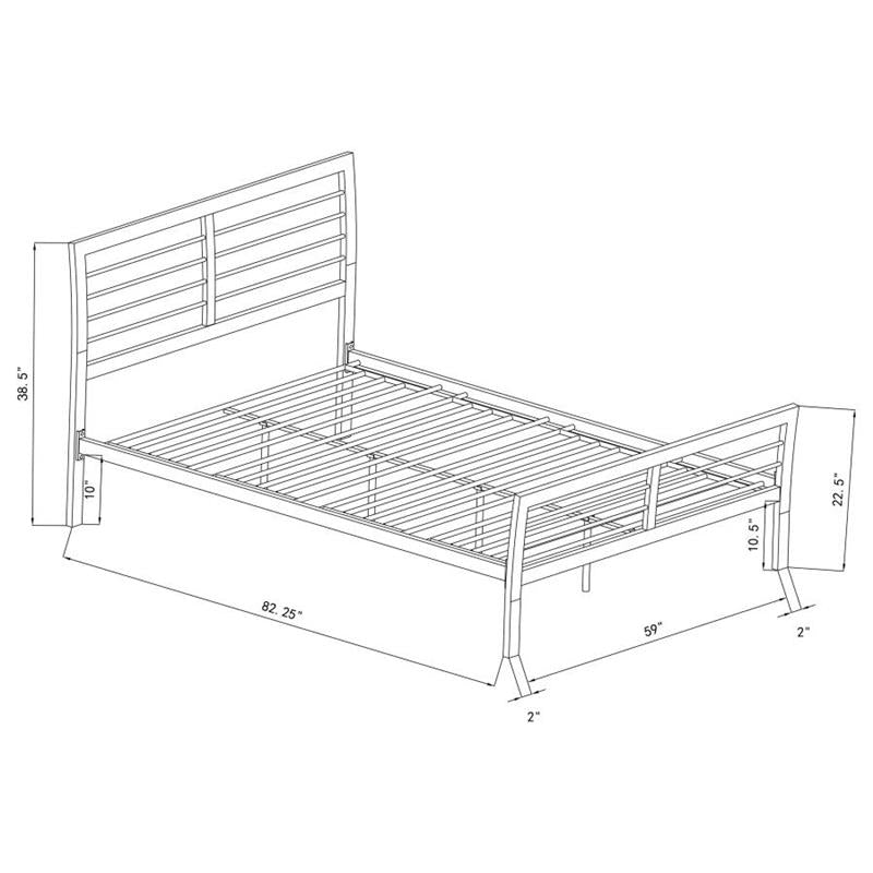 Cooper Queen Metal Bed Silver (300201Q)