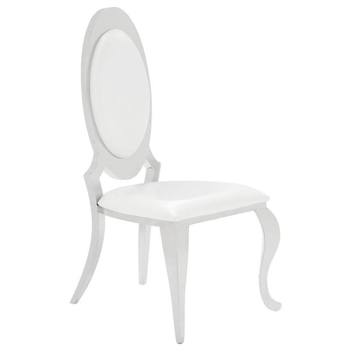 Anchorage Oval Back Side Chairs Cream and Chrome (Set of 2) (107872N)