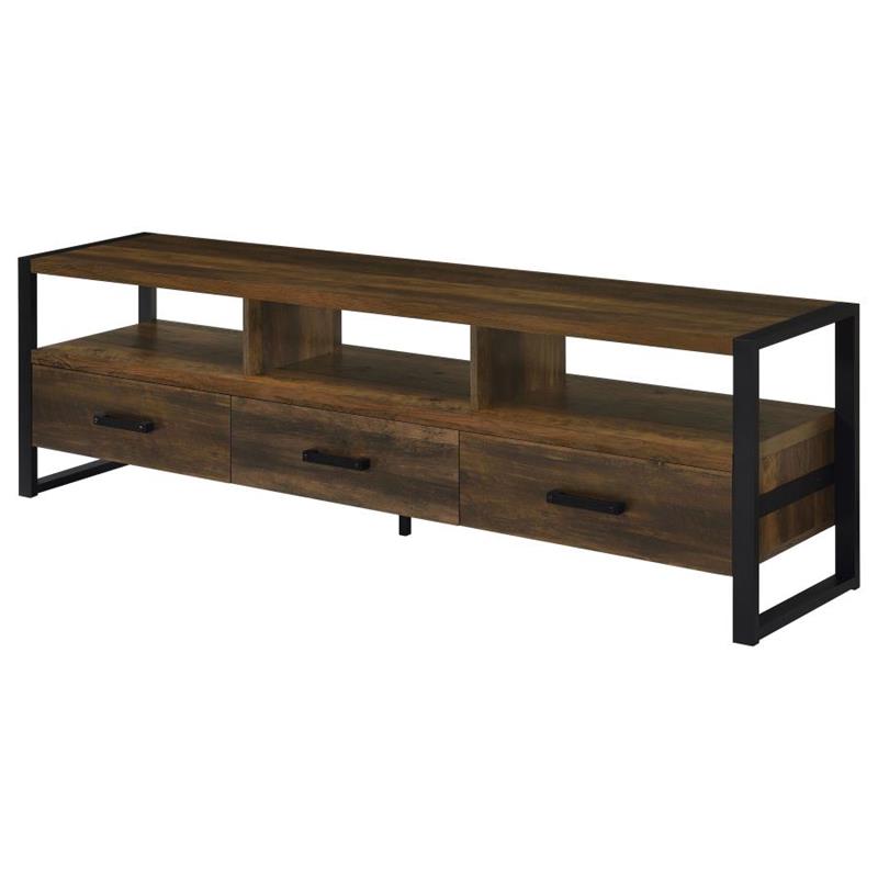 James 3-drawer Composite Wood 71" TV Stand Dark Pine (704283)