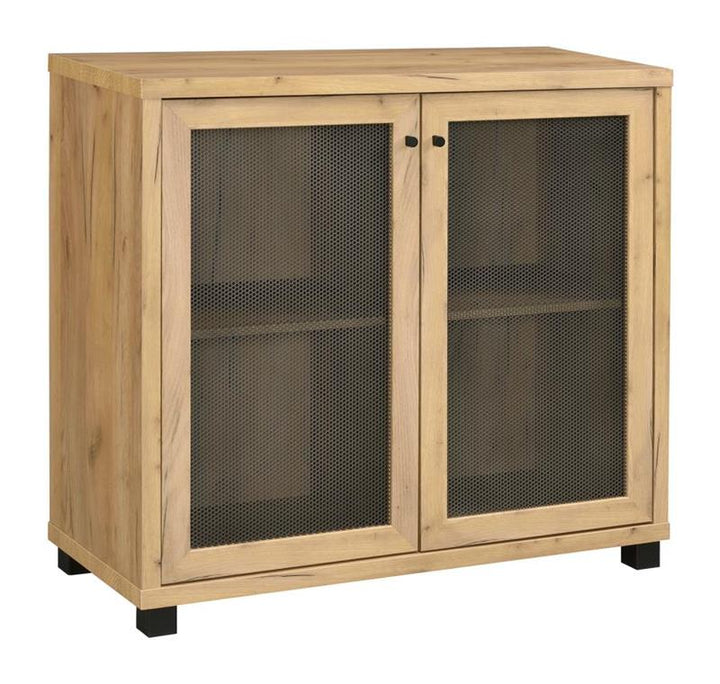 Mchale Accent Cabinet with Two Mesh Doors Golden Oak (951056)