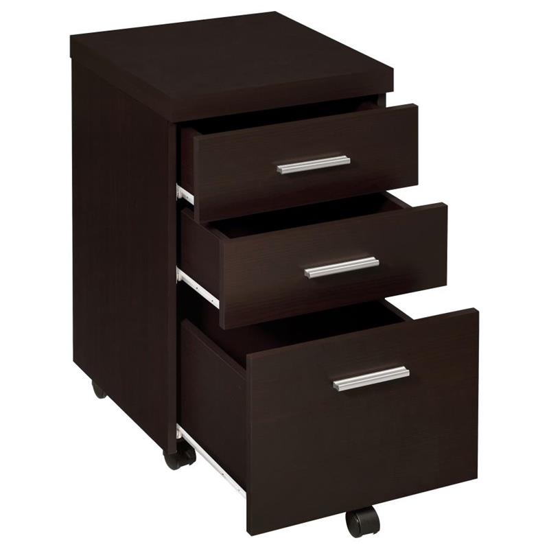 Skeena 3-drawer Mobile Storage Cabinet Cappuccino (800903)