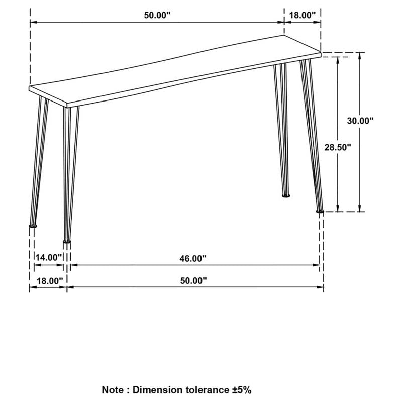 Zander Sofa Table with Hairpin Leg Natural and Matte Black (723499)