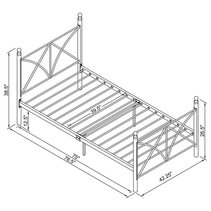 Hart Twin Platform Bed Black (422755T)