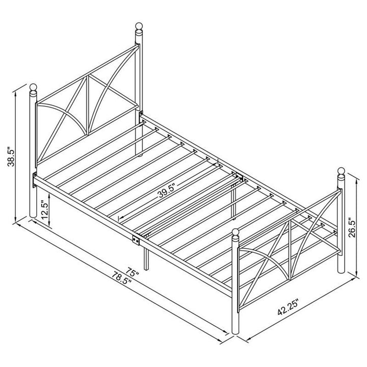 Hart Twin Platform Bed Black (422755T)