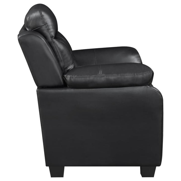 Finley Upholstered Pillow Top Arm Living Room Set Black (506551-S3)