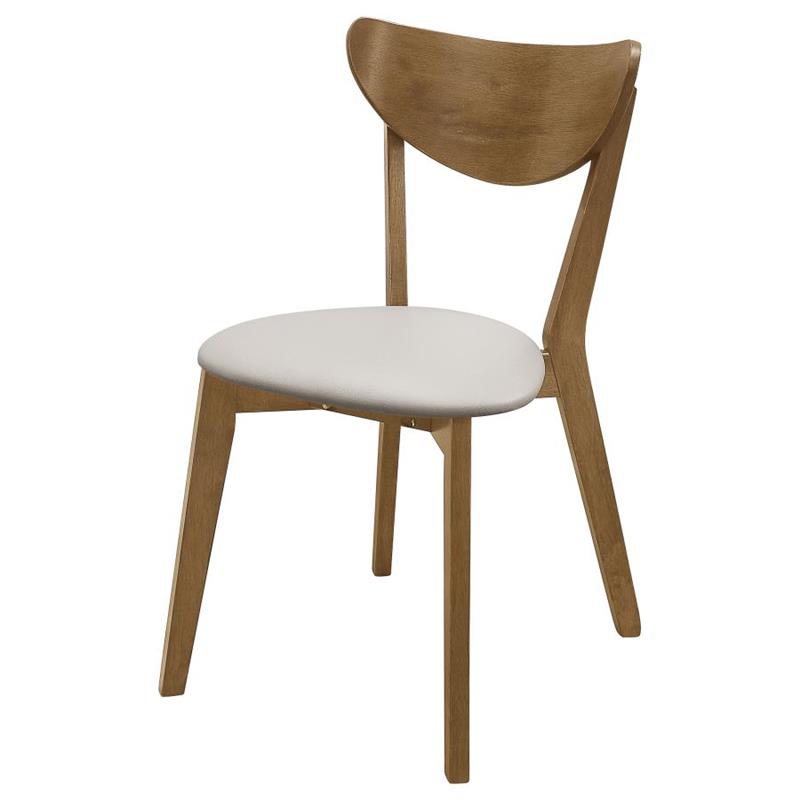 Kersey Dining Side Chairs with Curved Backs Beige and Chestnut (Set of 2) (103062)