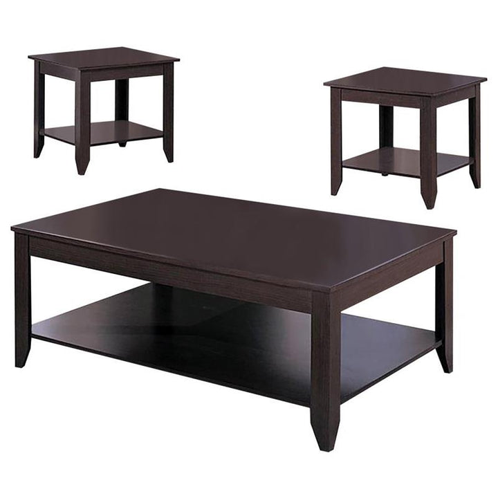 Brooks 3-piece Occasional Table Set with Lower Shelf Cappuccino (700285)