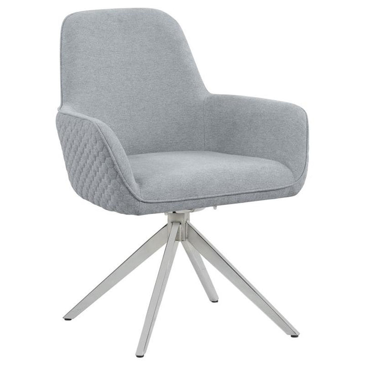 Abby Flare Arm Side Chair Light Grey and Chrome (110322)