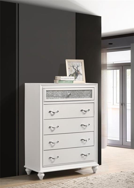 Barzini 5-drawer Chest White (205895)