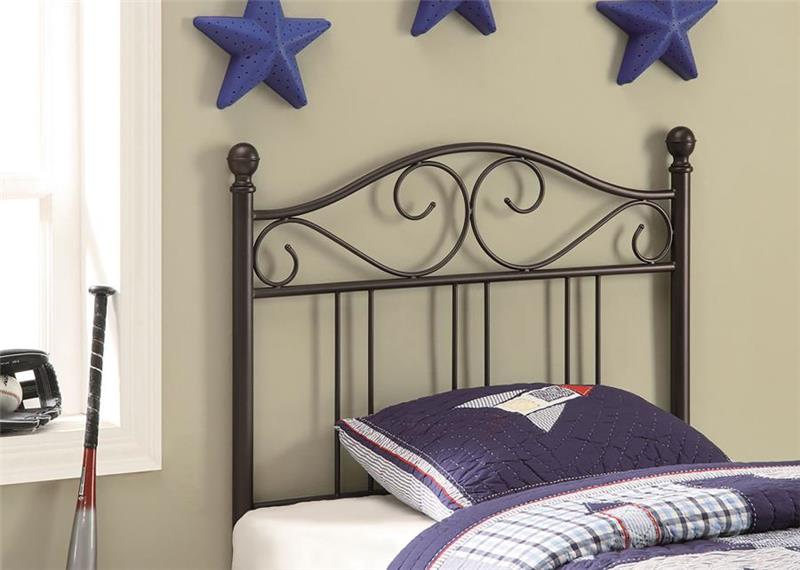 Ellis Scroll Twin Headboard Dark Bronze (450103T)