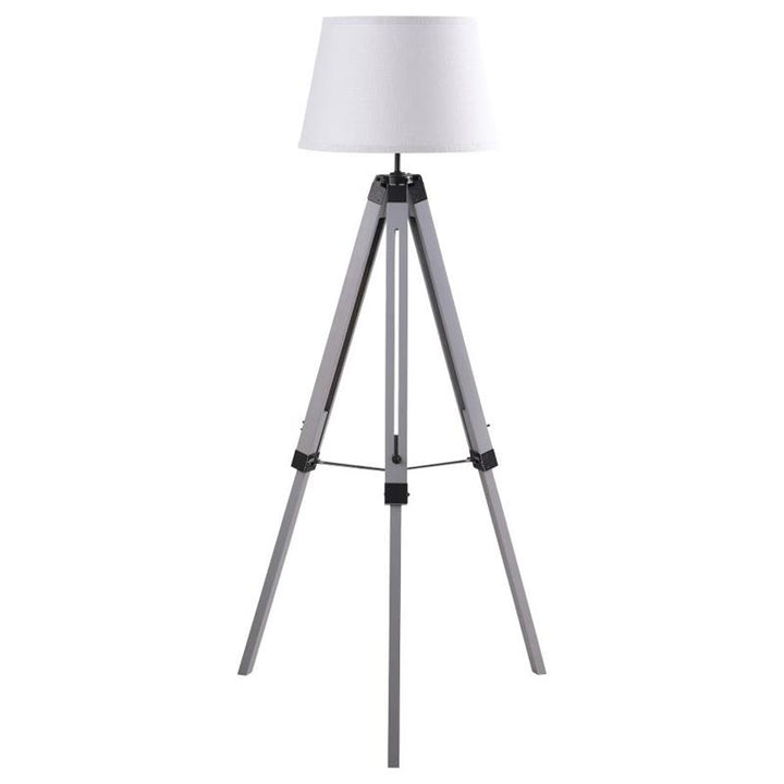 Dayton Adjustable Empire Shade Tripod Floor Lamp Grey (920212)