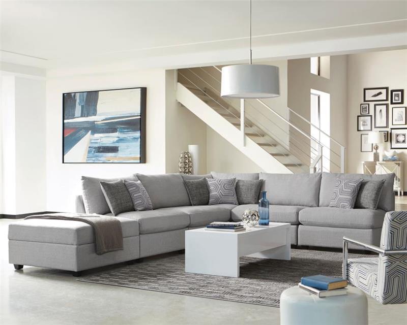 Cambria 4-piece Upholstered Modular Sectional Grey (551511-S4B)