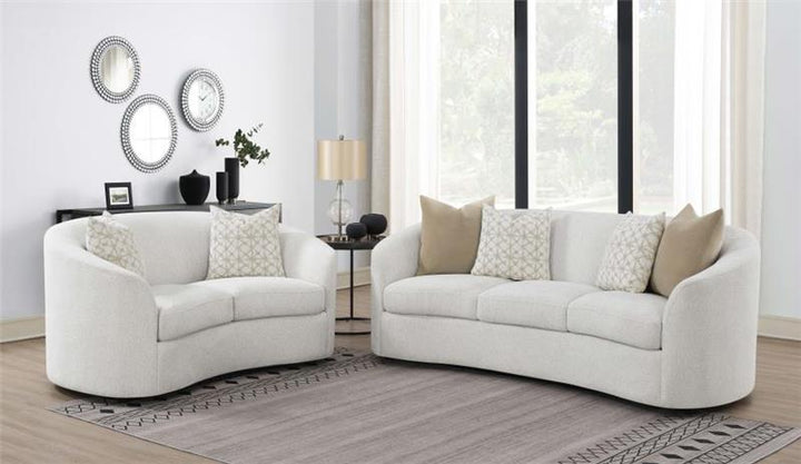 Rainn 2-piece Upholstered Tight Back Living Room Set Latte (509171-S2)