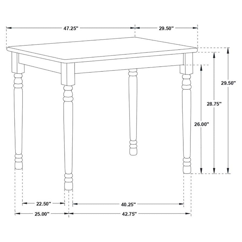 Taffee Rectangle Dining Table Natural Brown and White (4147)