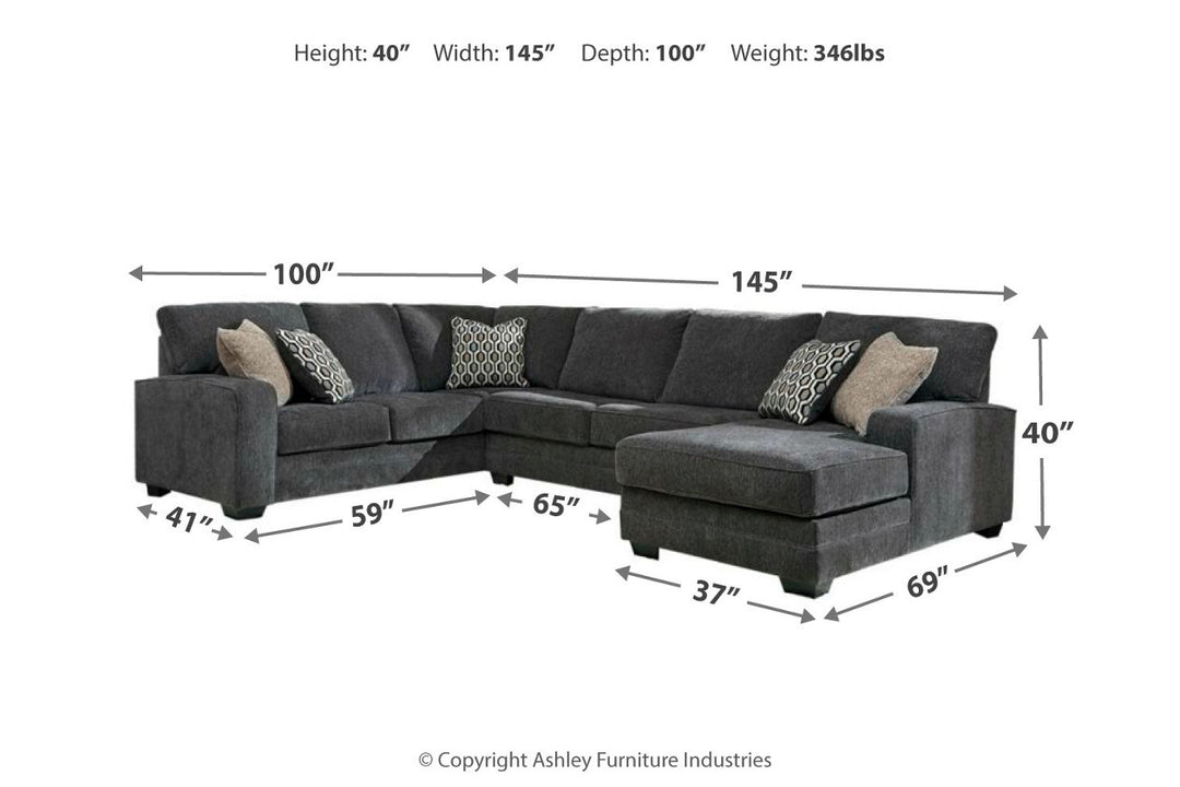 Tracling 3-Piece Sectional with Ottoman (72600U1)