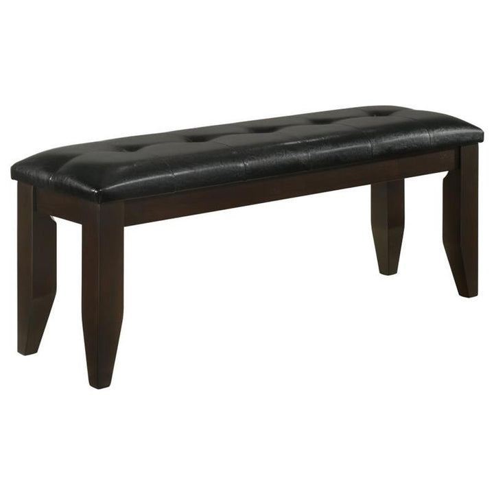 Dalila Tufted Upholstered Dining Bench Cappuccino and Black (102723)