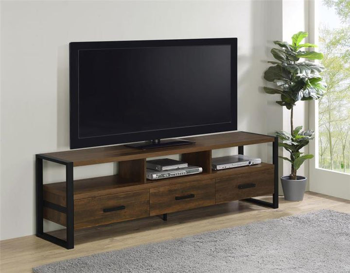 James 3-drawer Composite Wood 71" TV Stand Dark Pine (704283)