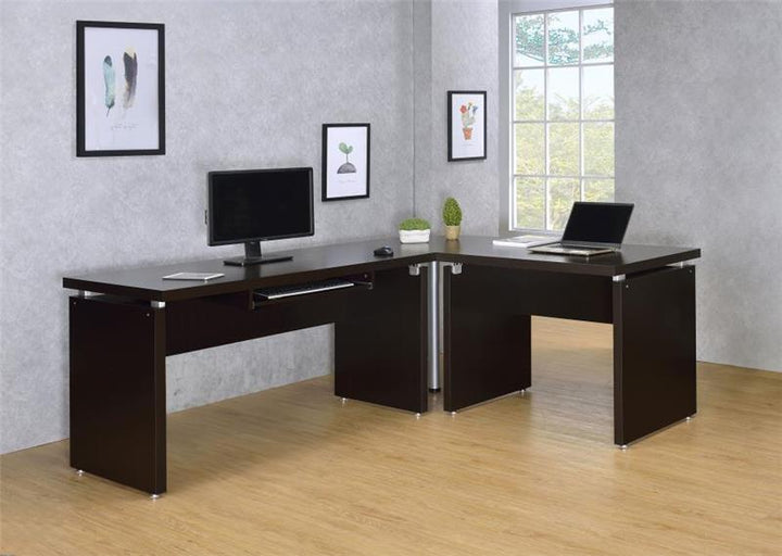 Skylar Engineered Wood L-Shape Computer Desk Cappuccino (800891L)