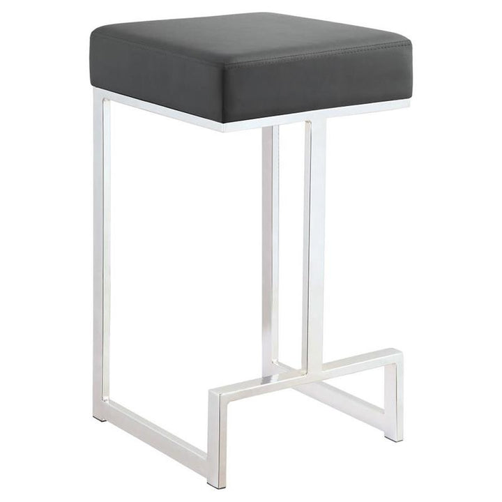 Gervase Square Counter Height Stool Grey and Chrome (105252)