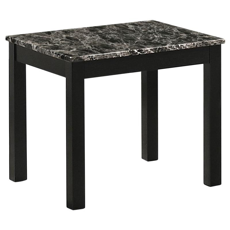 Bates Faux Marble Rectangle 3-piece Occasional Table Set Black (723605)