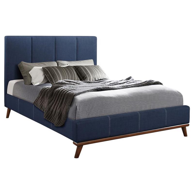 Charity Queen Upholstered Bed Blue (300626Q)