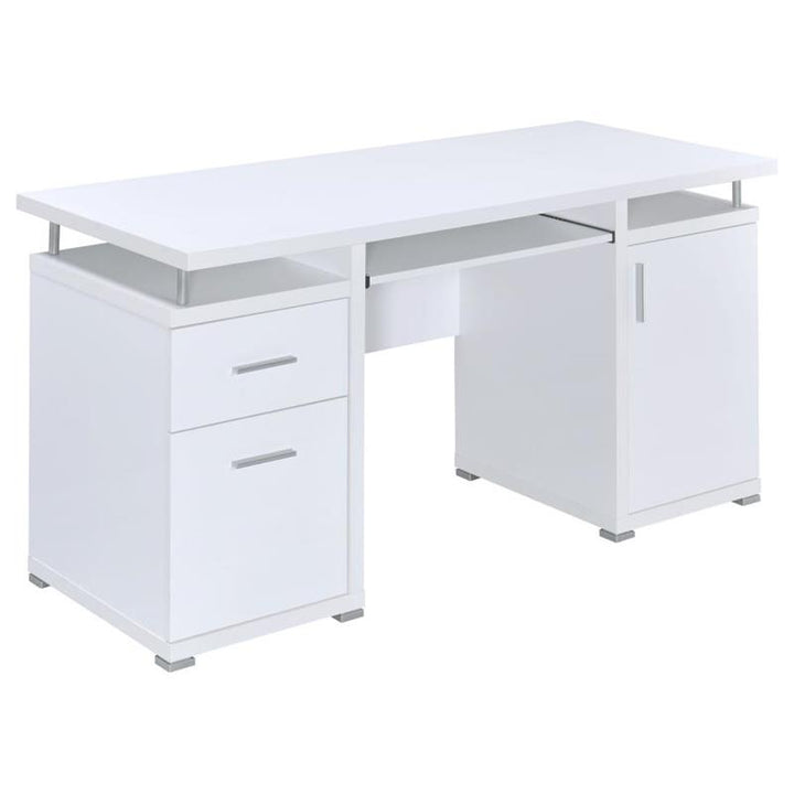 Tracy 2-drawer Computer Desk White (800108)