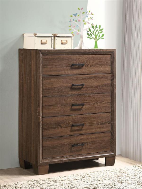 Brandon 5-drawer Chest Medium Warm Brown (205325)